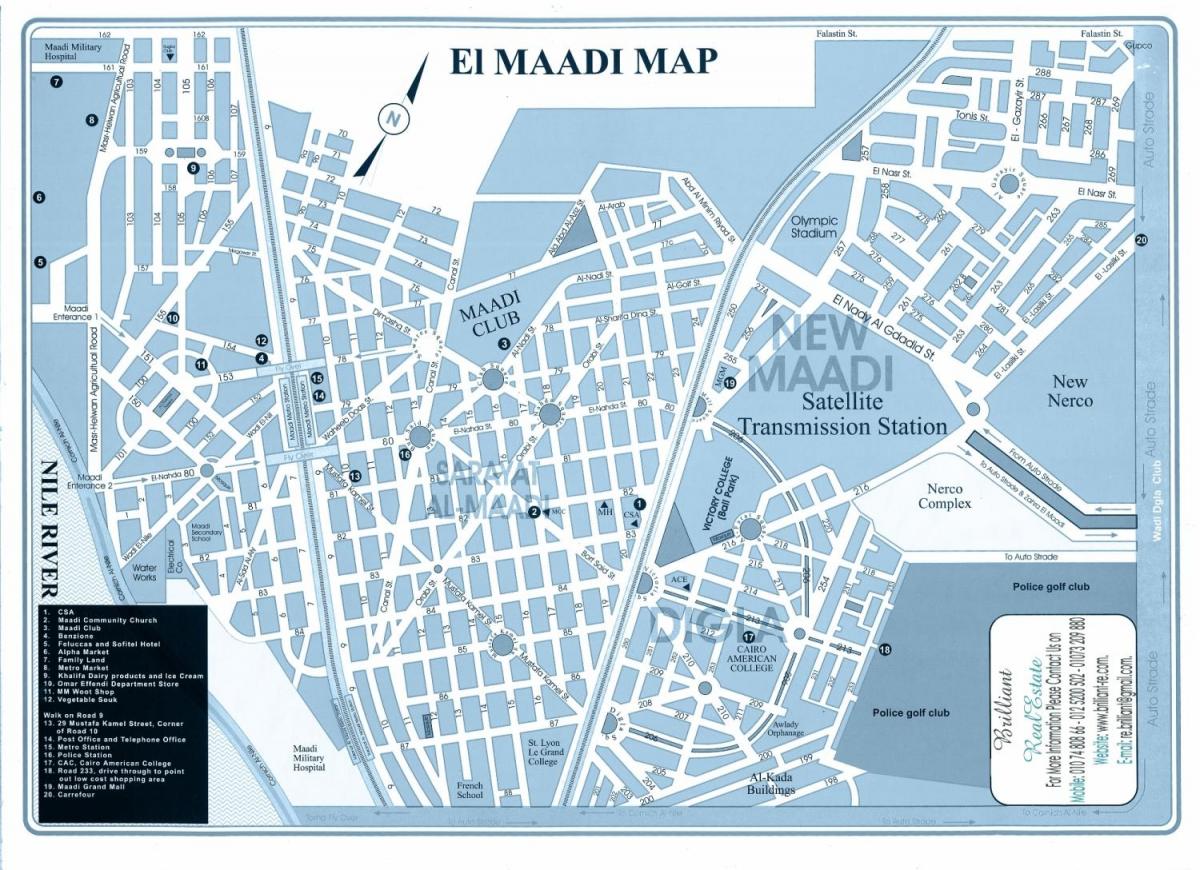 Map of maadi cairo