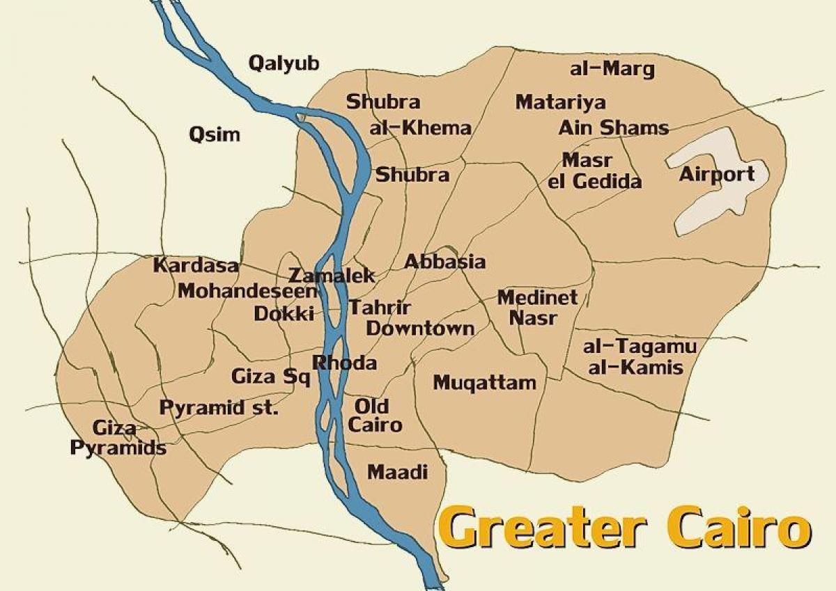 Map of cairo and surrounding areas