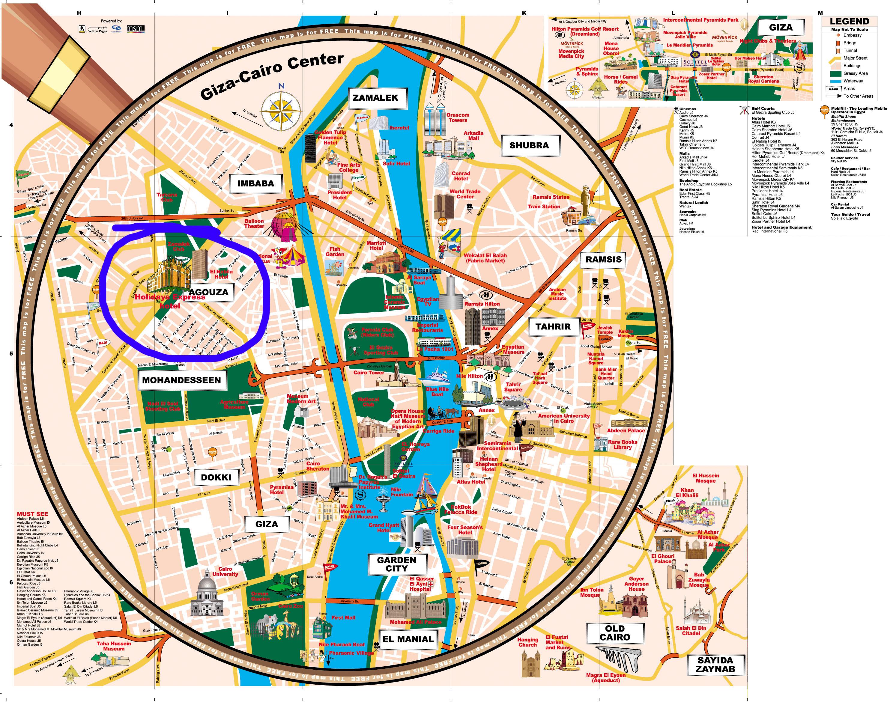 map of cairo tourist attractions