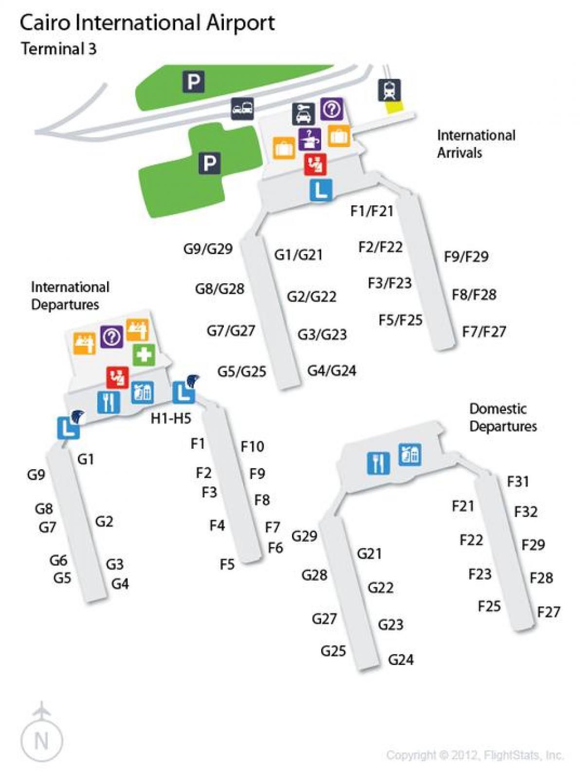 Map of cairo airport terminal